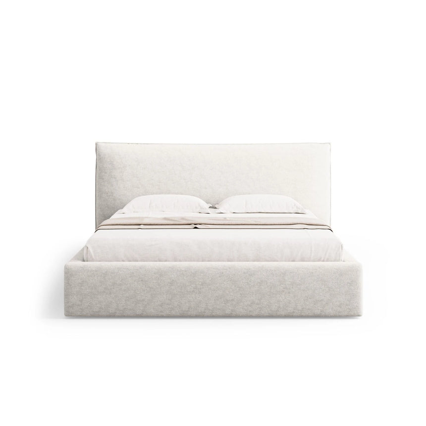 Kaelle Bett mit Stauraum und Kopfteil in Samt oder Chenille, 200x200 cm – Bild 4