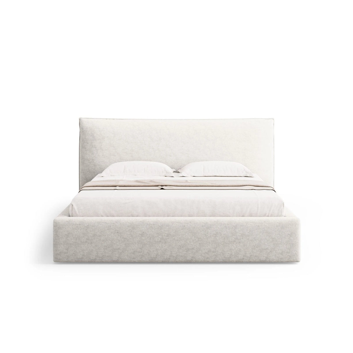 Kaelle Bett mit Stauraum und Kopfteil in Samt oder Chenille, 200x200 cm – Bild 4