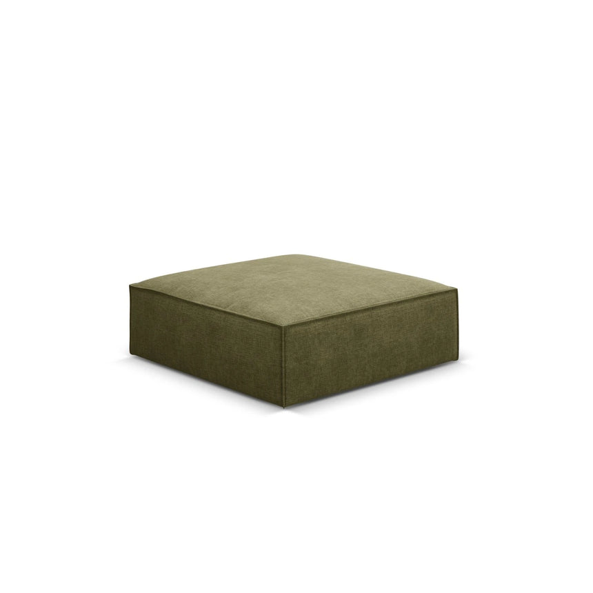 Kaelle Pouf mit Bezug in Chenille (OTH 38) in Grün, 100x80 cm – Bild 3