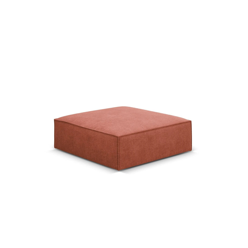 Kaelle Pouf mit Bezug in Chenille (OTH 57) in Terrakotta, 100x80 cm – Bild 3