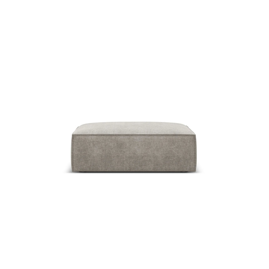 Kaelle Pouf mit Bezug in Chenille (OTH 85) in Hellgrau, 100x80 cm – Bild 1
