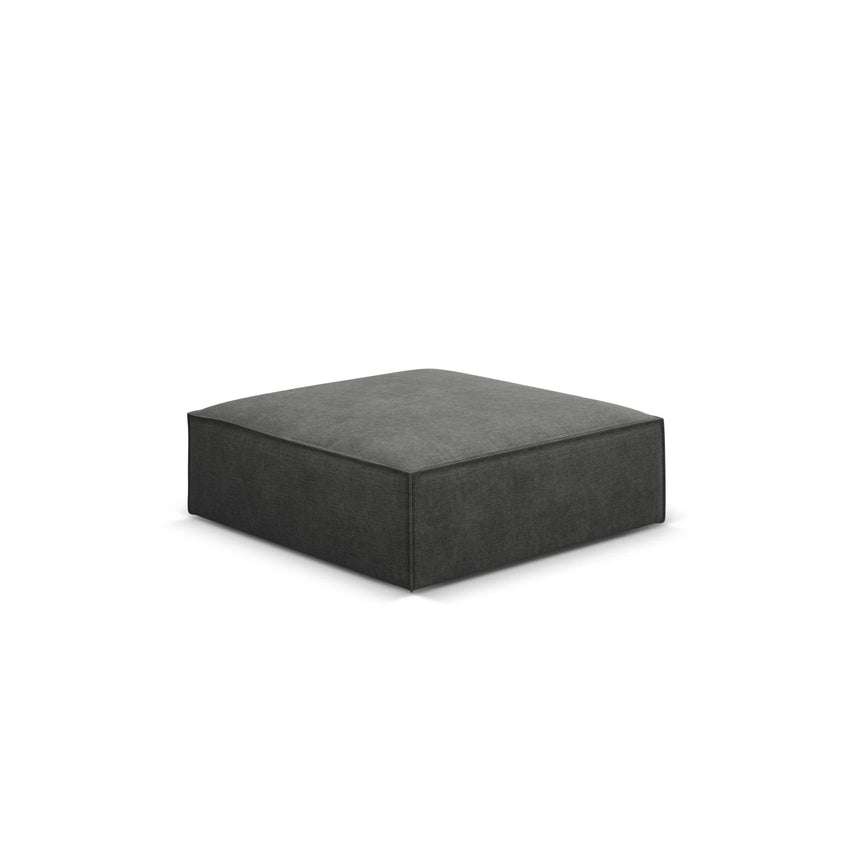 Kaelle Pouf mit Bezug in Chenille (OTH 97) in Dunkelgrau, 100x80 cm – Bild 3