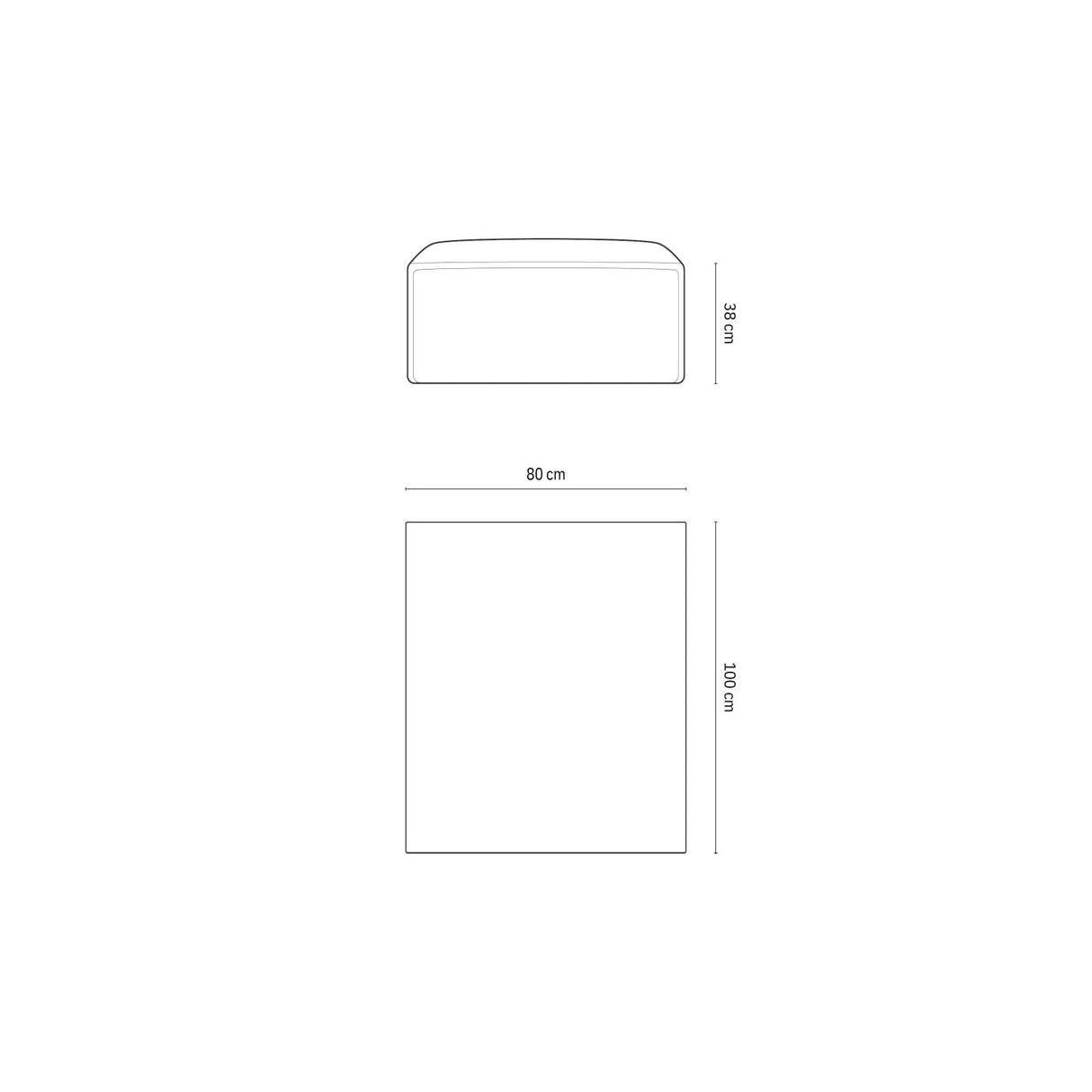 Kaelle Pouf mit Bezug in Chenille (OTH 99) in Schwarz, 100x80 cm – Bild 2