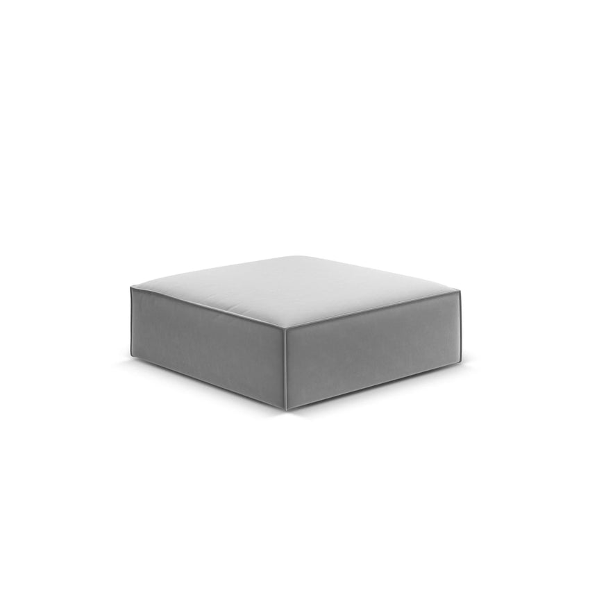 Kaelle Pouf mit Bezug in Samt (Blu10) in Grau, 100x80 cm – Bild 3
