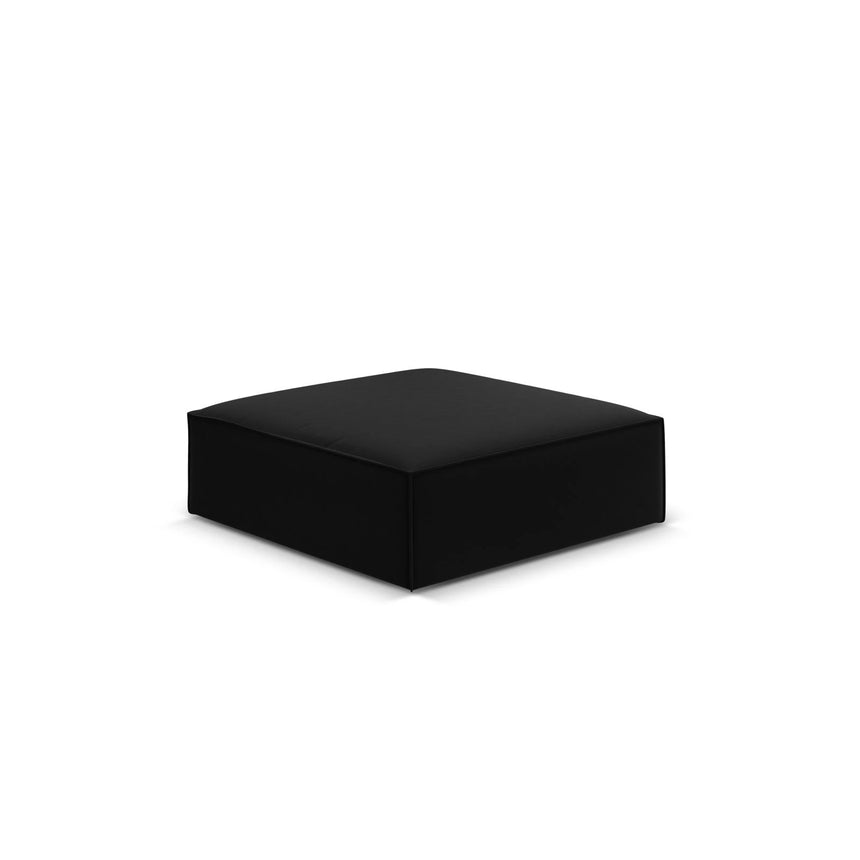 Kaelle Pouf mit Bezug in Samt (Blu19) in Schwarz, 100x80 cm – Bild 3