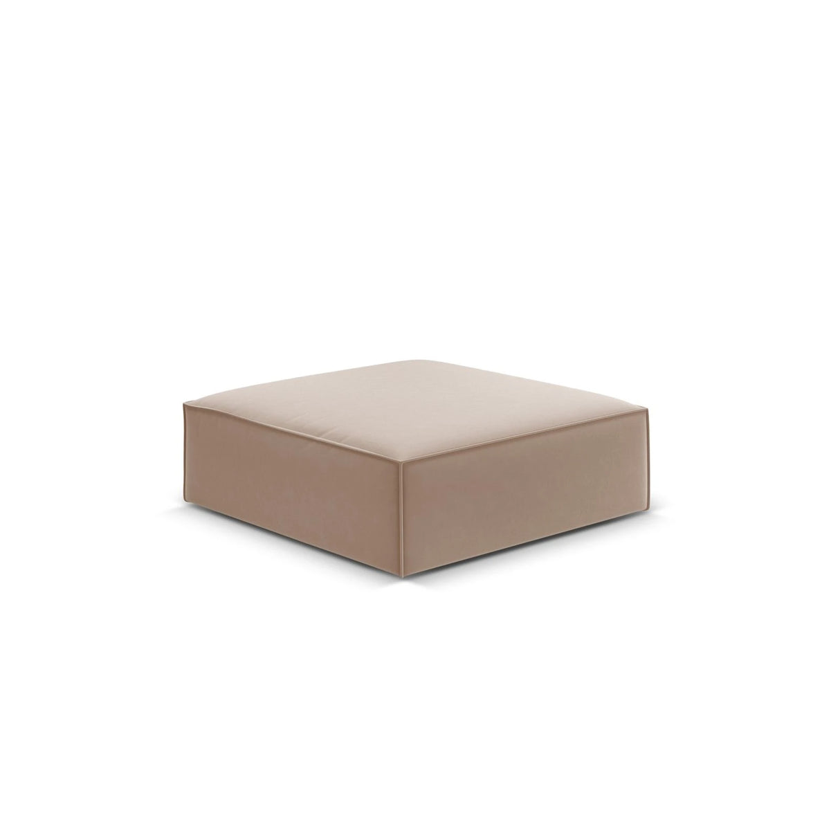 Kaelle Pouf mit Bezug in Samt (Blu28) in Beige, 100x80 cm – Bild 3