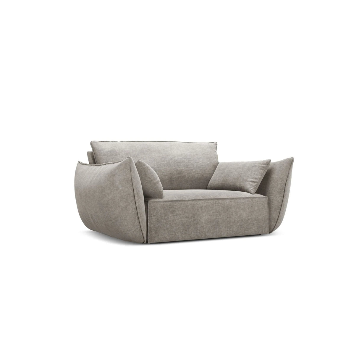 Kaelle Sessel mit Bezug in Chenille (OTH 85) in Hellgrau, 128x110 cm – Bild 3