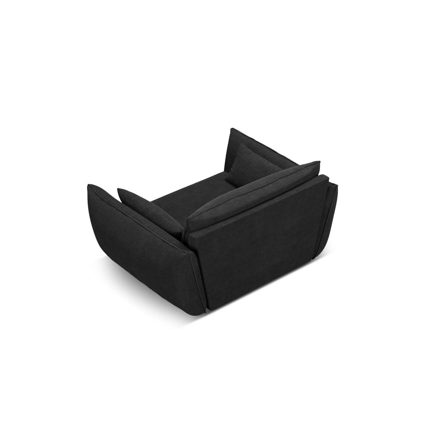 Kaelle Sessel mit Bezug in Chenille (OTH 99) in Schwarz, 128x110 cm – Bild 4