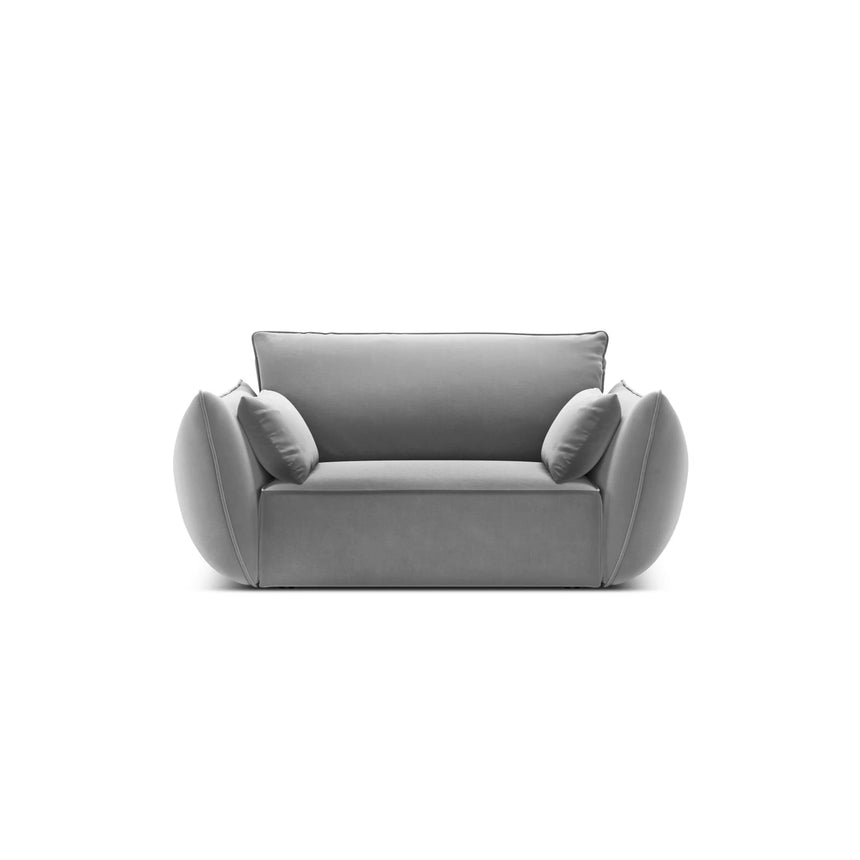 Kaelle Sessel mit Bezug in Samt (Blu10) in Grau, 128x110 cm – Bild 1