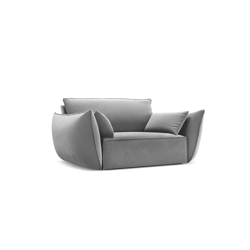 Kaelle Sessel mit Bezug in Samt (Blu10) in Grau, 128x110 cm – Bild 3