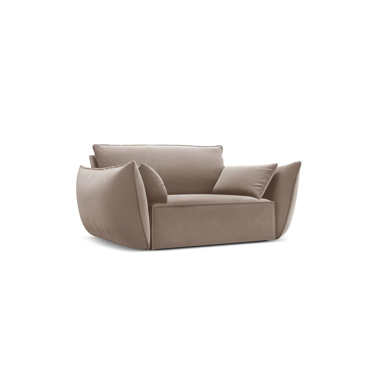 Kaelle Sessel mit Bezug in Samt (Blu40) in Cappuccino, 128x110 cm – Bild 3