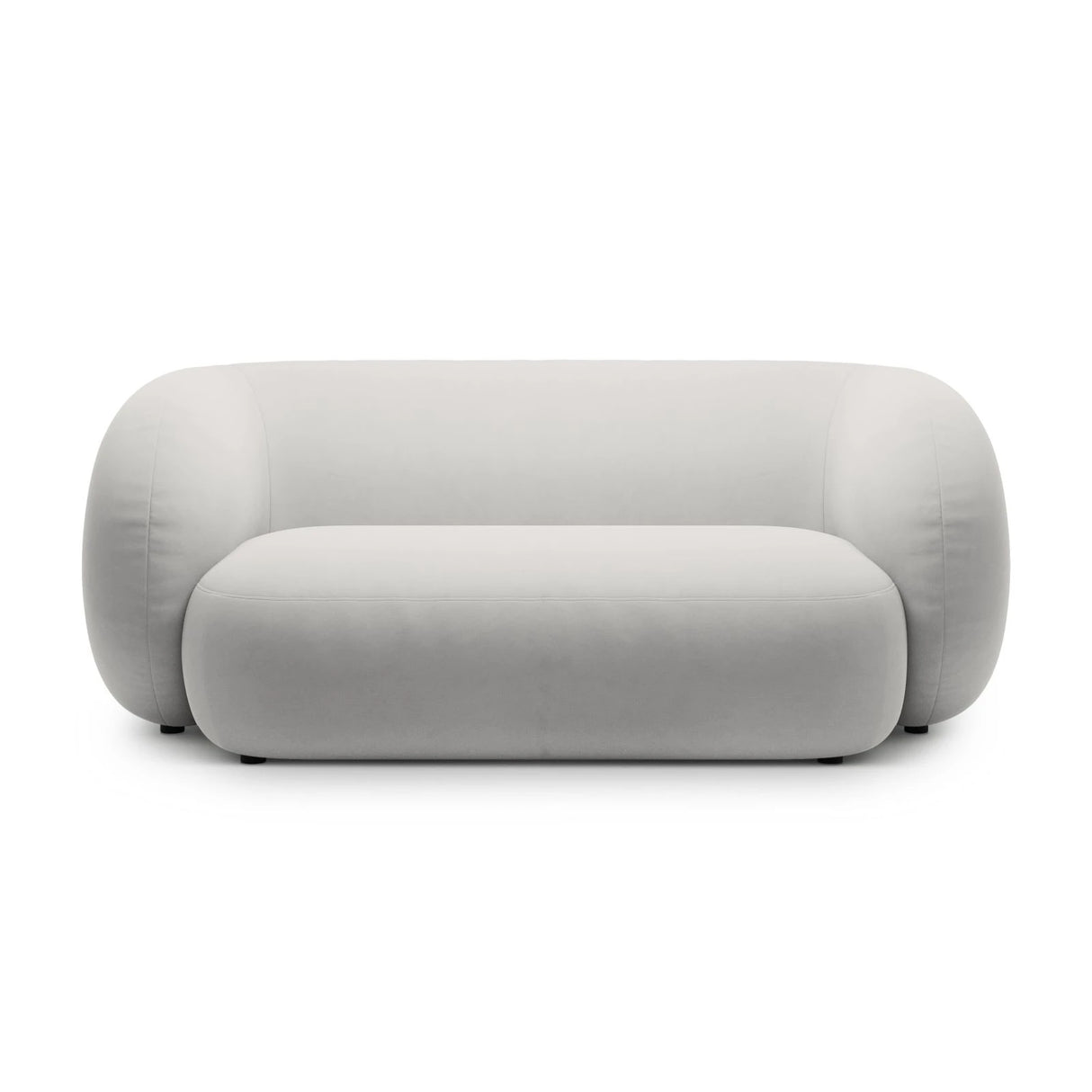 Kate 2-Sitzer Sofa aus Samt (Salvador 16) in Hellgrau, 183x99 cm – Bild 1