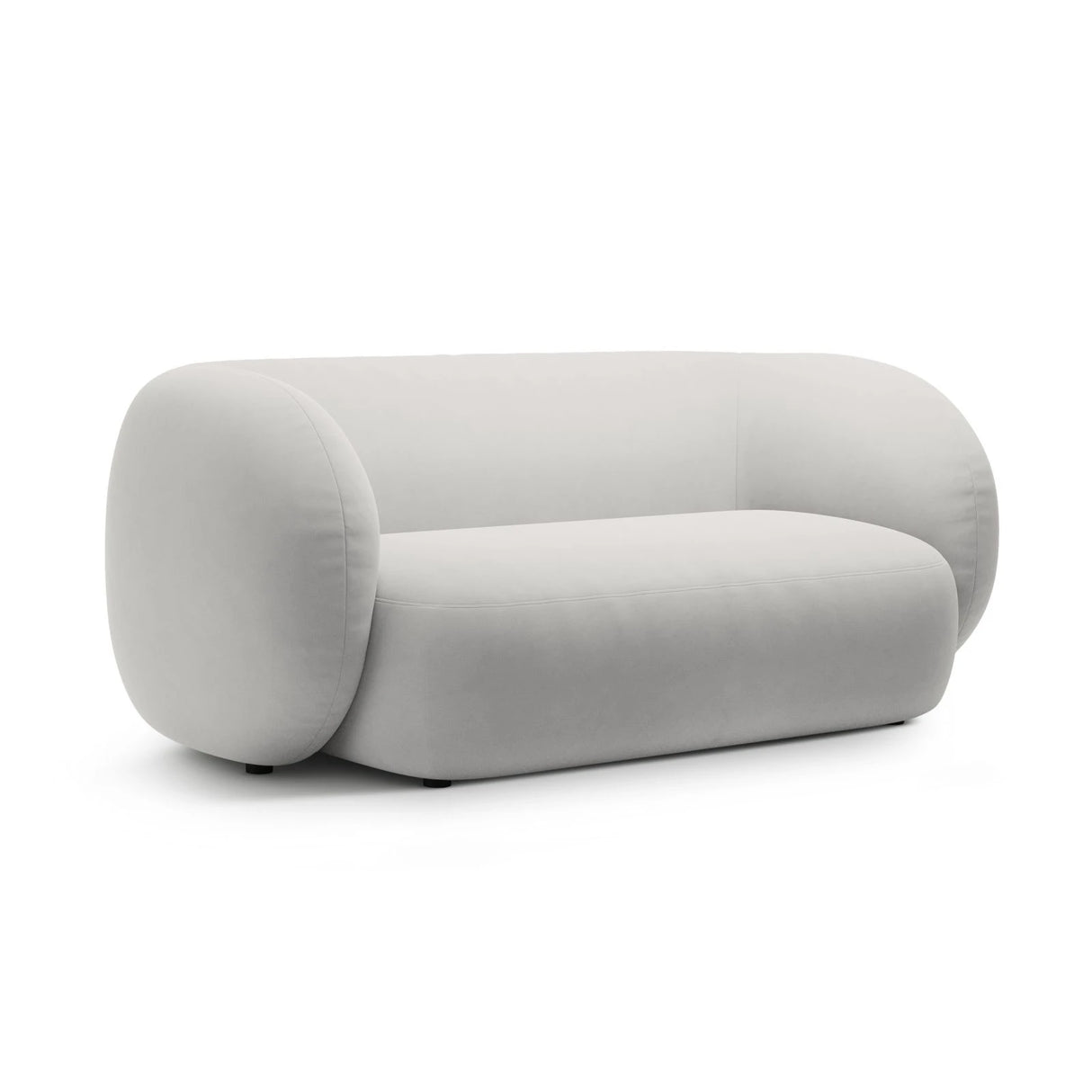 Kate 2-Sitzer Sofa aus Samt (Salvador 16) in Hellgrau, 183x99 cm – Bild 2