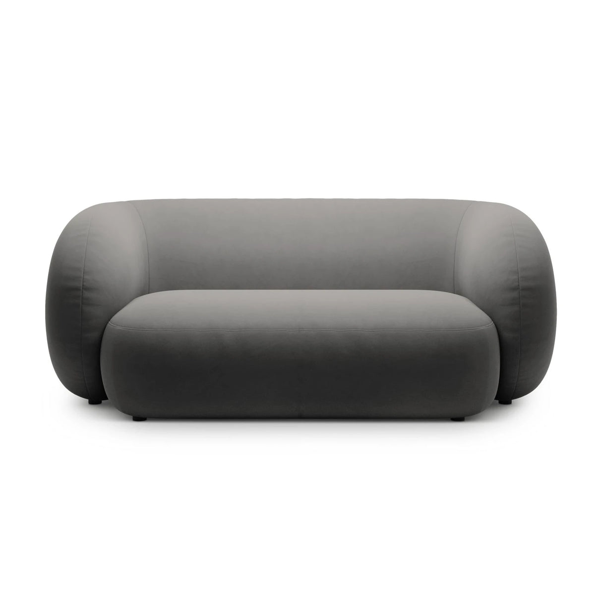 Kate 2-Sitzer Sofa aus Samt (Salvador 18) in Dunkelgrau, 183x99 cm – Bild 1