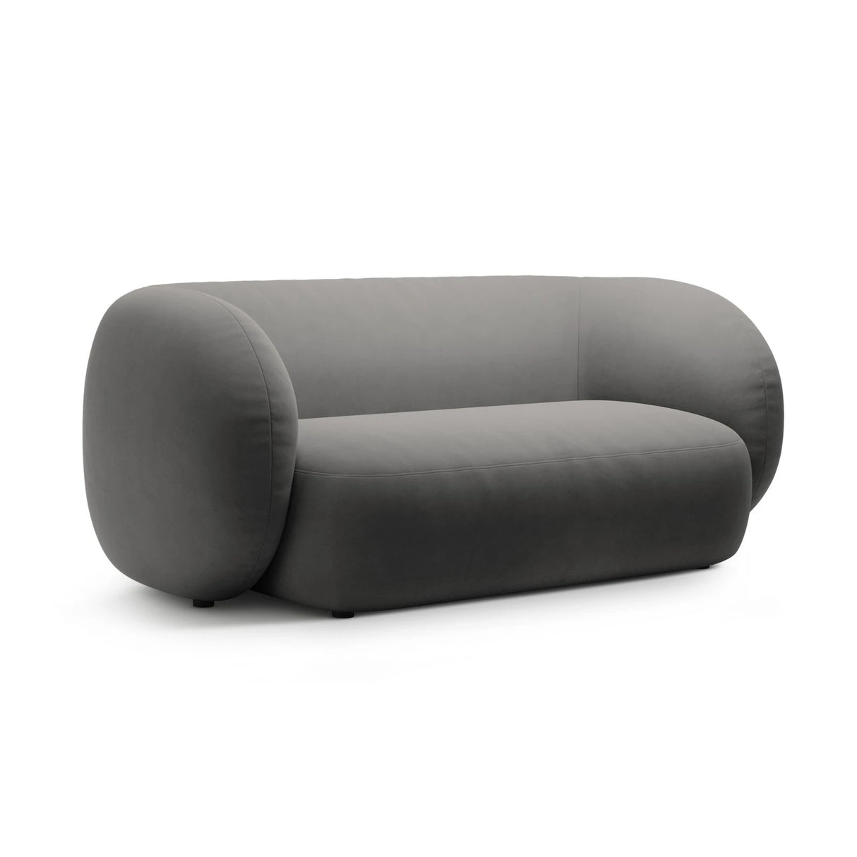 Kate 2-Sitzer Sofa aus Samt (Salvador 18) in Dunkelgrau, 183x99 cm – Bild 2