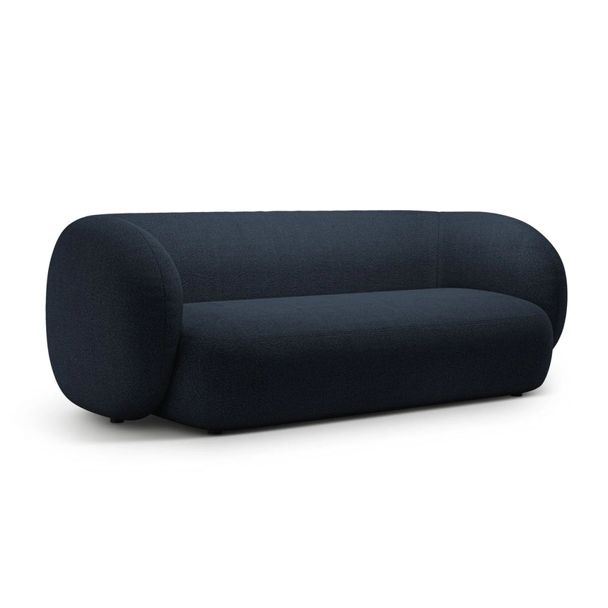 Kate 3-Sitzer Sofa mit Bezug aus Boucle (Baloo 2088) in Dunkelblau, 213x99 cm – Bild 2