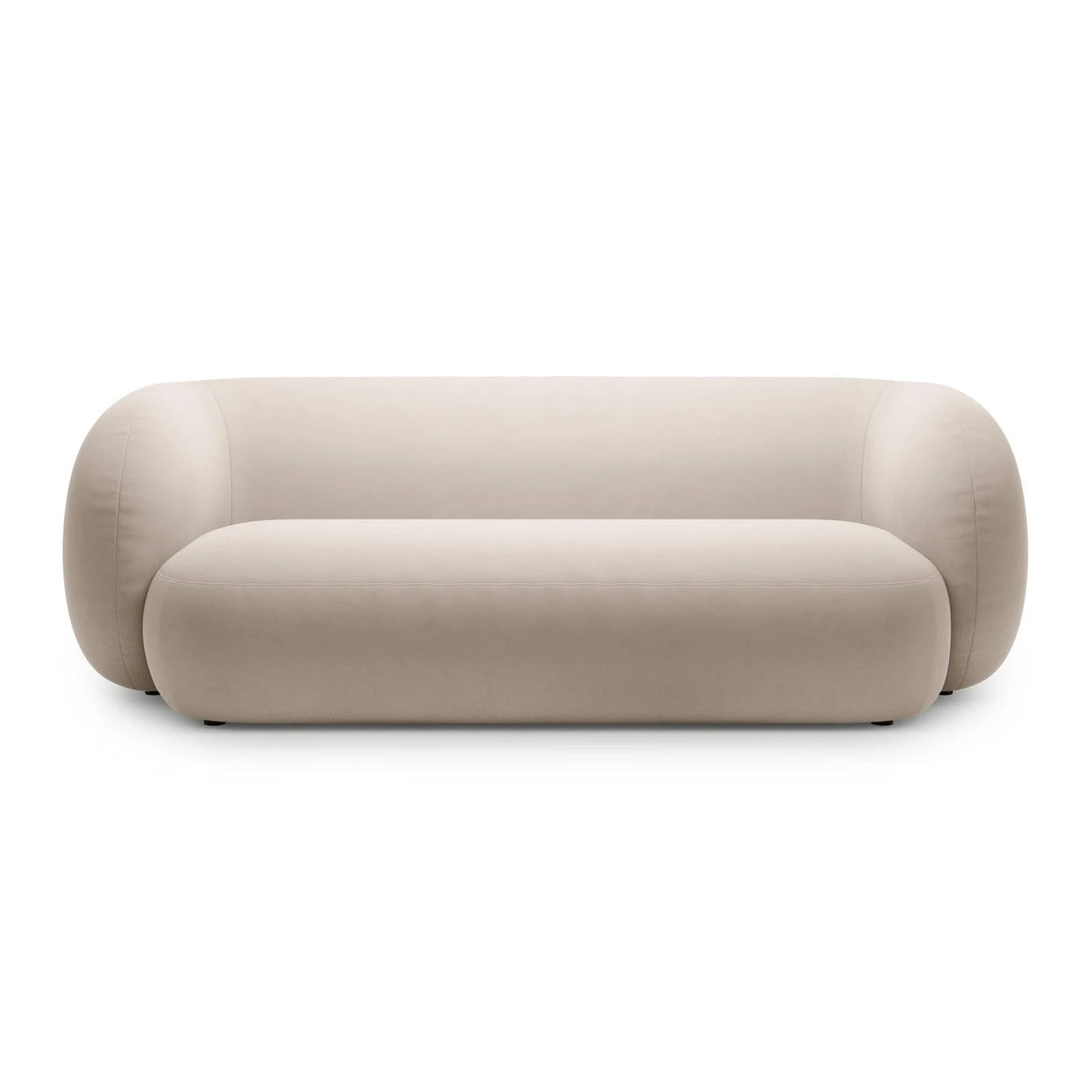 Kate 3-Sitzer Sofa mit Bezug aus Samt (Salvador 1) in Beige, 213x99 cm – Bild 1