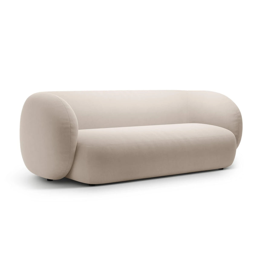 Kate 3-Sitzer Sofa mit Bezug aus Samt (Salvador 1) in Beige, 213x99 cm – Bild 2