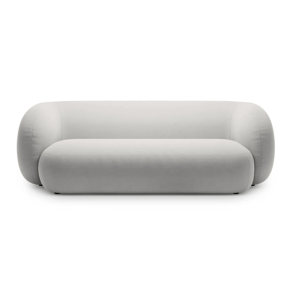 Kate 3-Sitzer Sofa mit Bezug aus Samt (Salvador 16) in Hellgrau, 213x99 cm – Bild 1
