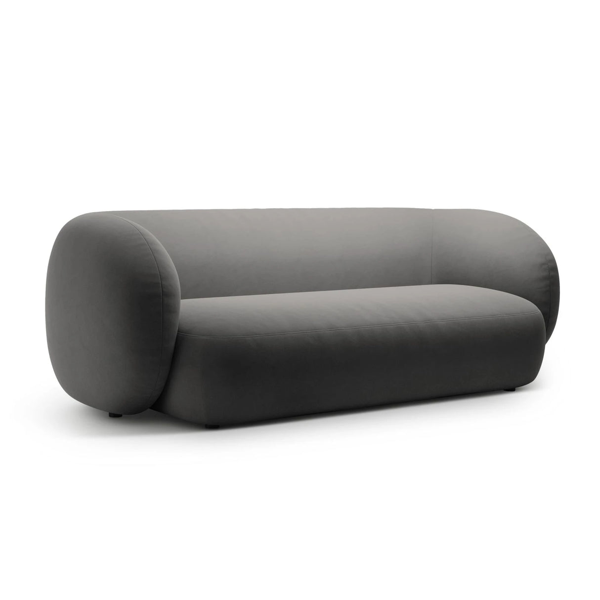 Kate 3-Sitzer Sofa mit Bezug aus Samt (Salvador 18) in Dunkelgrau, 213x99 cm – Bild 2