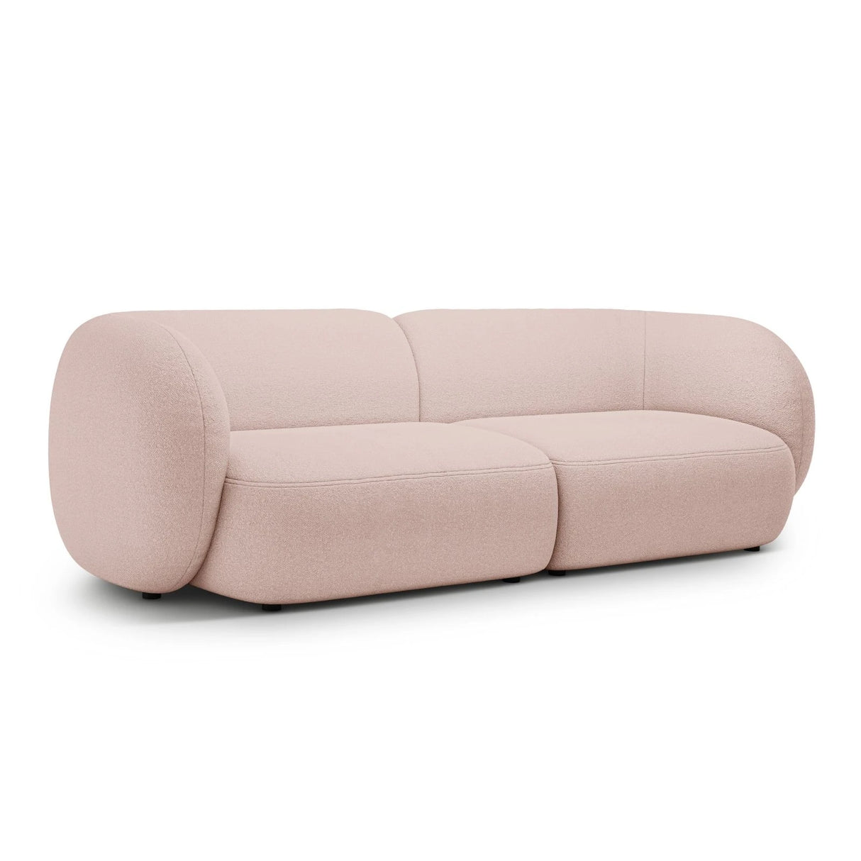 Kate 4-Sitzer Sofa mit Bezug aus Boucle (Baloo 2072) in Puderrosa, 243x99 cm – Bild 2
