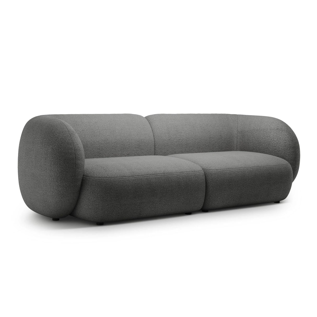 Kate 4-Sitzer Sofa mit Bezug aus Boucle (Baloo 2083) in Dunkelgrau, 243x99 cm – Bild 2
