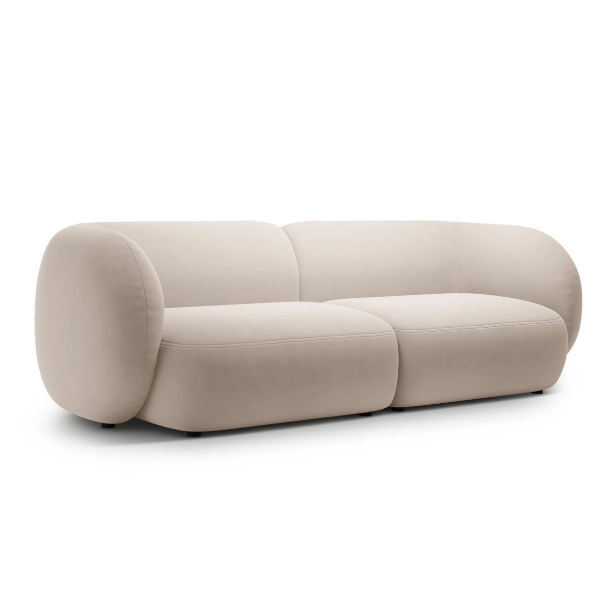 Kate 4-Sitzer Sofa mit Bezug aus Samt (Salvador 1) in Beige, 243x99 cm – Bild 2
