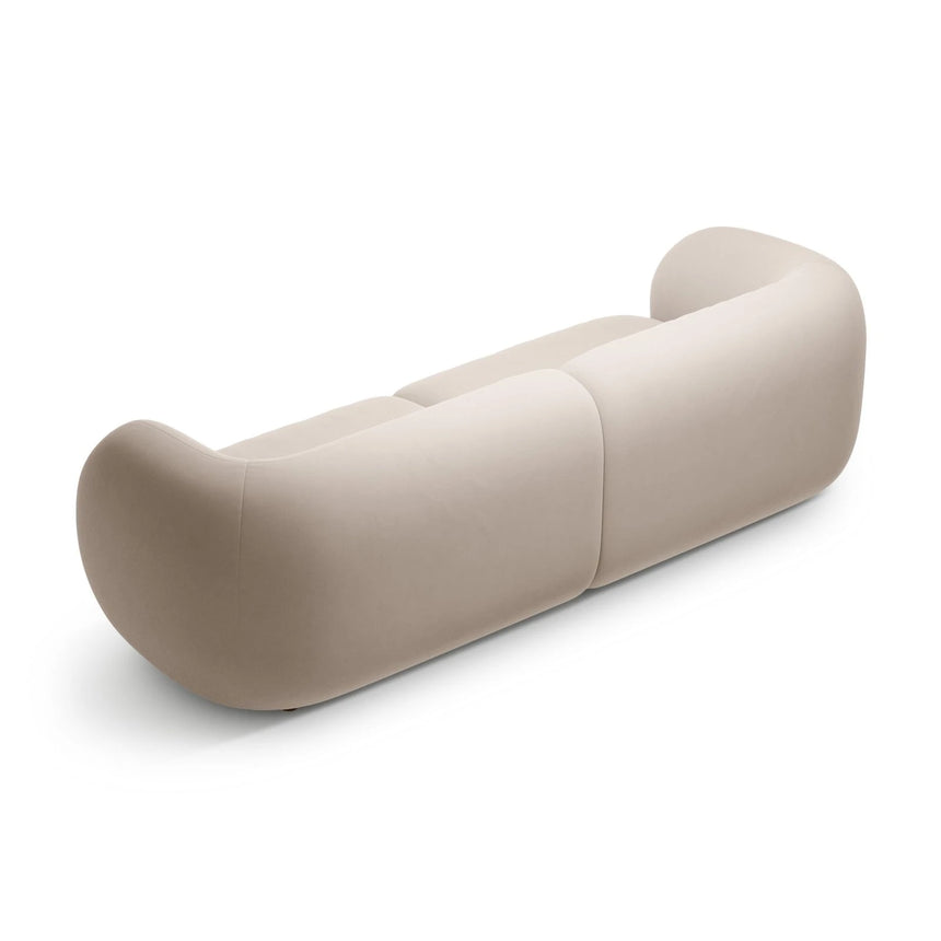 Kate 4-Sitzer Sofa mit Bezug aus Samt (Salvador 1) in Beige, 243x99 cm – Bild 3