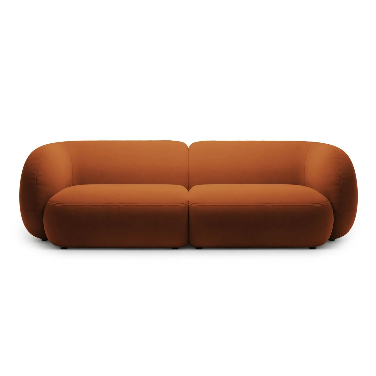Kate 4-Sitzer Sofa mit Bezug aus Samt (Salvador 14) in Terrakotta, 243x99 cm – Bild 1