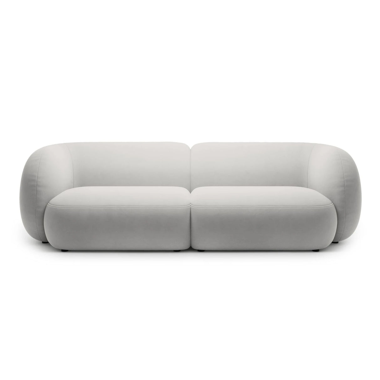 Kate 4-Sitzer Sofa mit Bezug aus Samt (Salvador 16) in Hellgrau, 243x99 cm – Bild 1