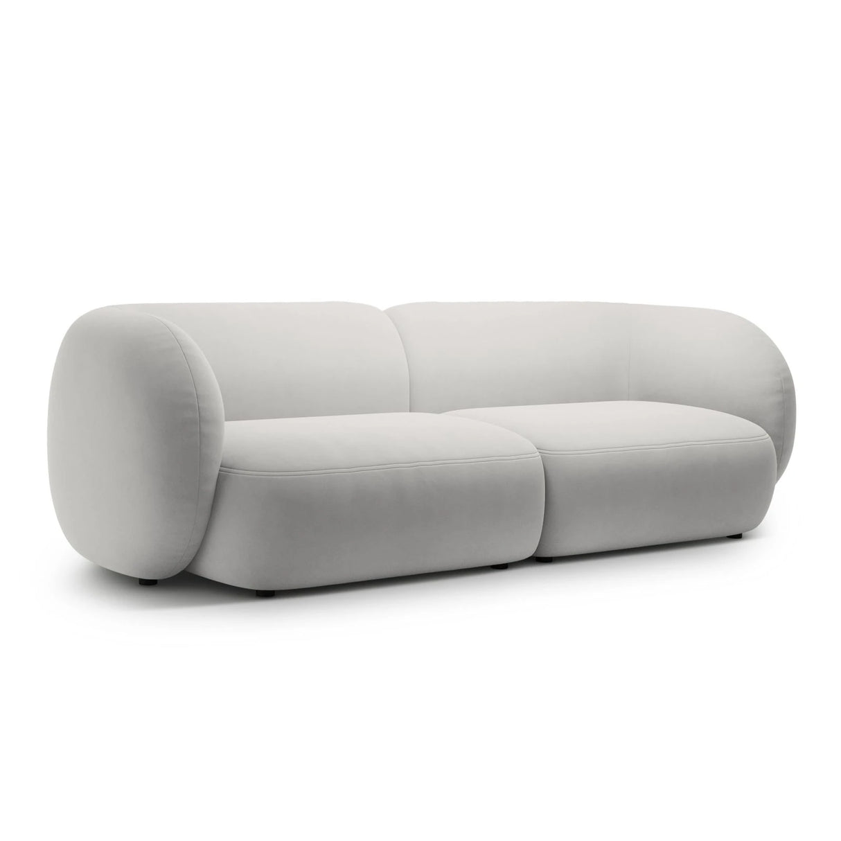 Kate 4-Sitzer Sofa mit Bezug aus Samt (Salvador 16) in Hellgrau, 243x99 cm – Bild 2