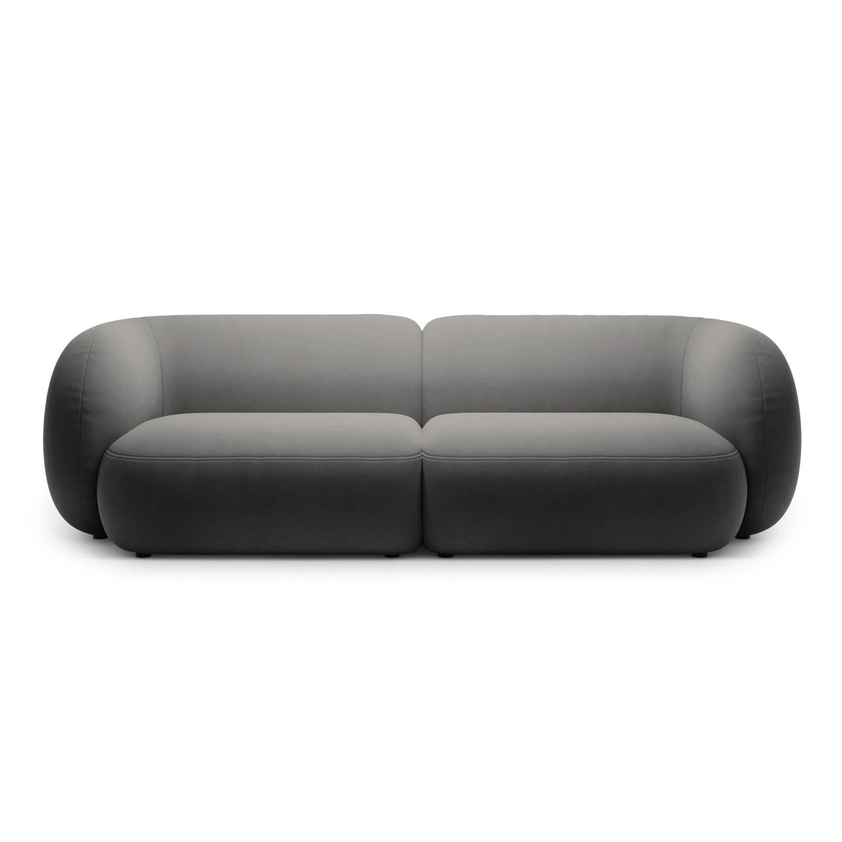 Kate 4-Sitzer Sofa mit Bezug aus Samt (Salvador 18) in Dunkelgrau, 243x99 cm – Bild 1