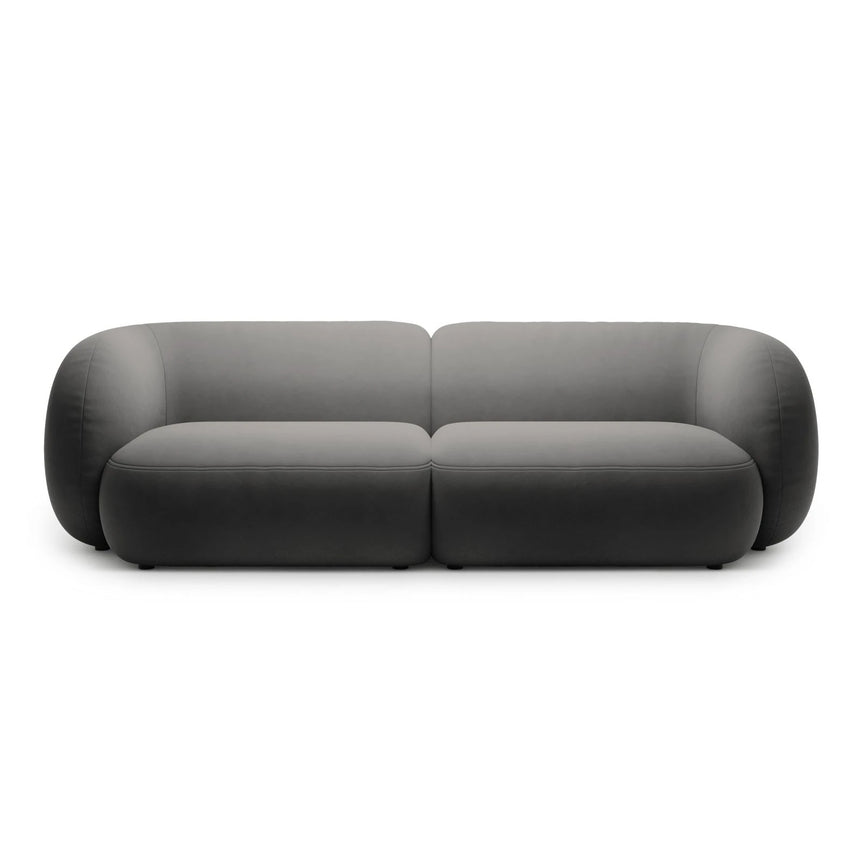 Kate 4-Sitzer Sofa mit Bezug aus Samt (Salvador 18) in Dunkelgrau, 243x99 cm – Bild 1