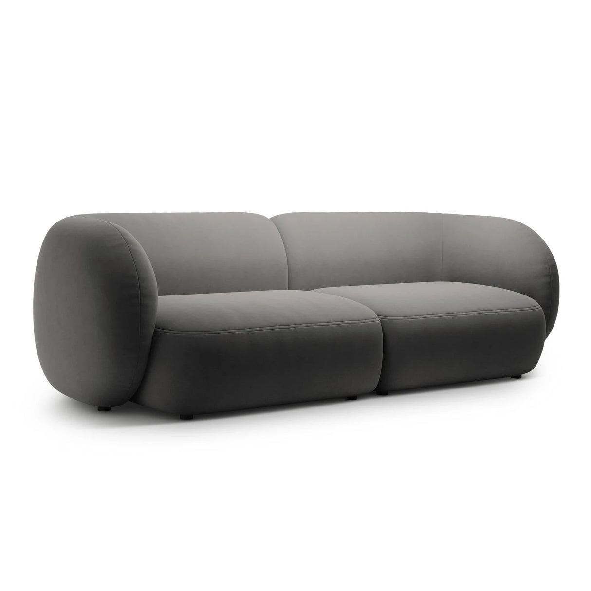 Kate 4-Sitzer Sofa mit Bezug aus Samt (Salvador 18) in Dunkelgrau, 243x99 cm – Bild 2