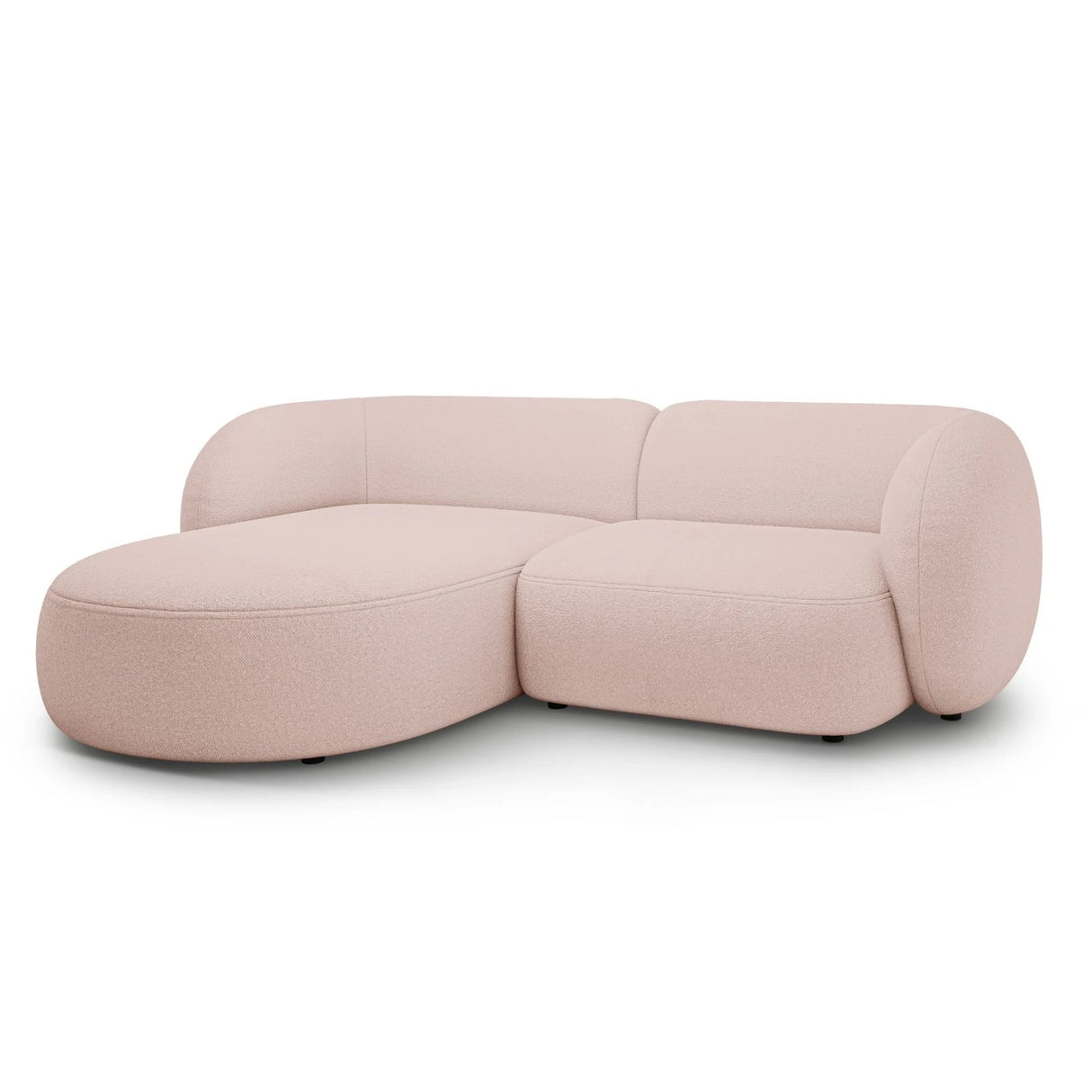 Kate Ecksofa Links mit Bezug aus Boucle (Baloo 2072) in Puderrosa, 255x176 cm – Bild 2