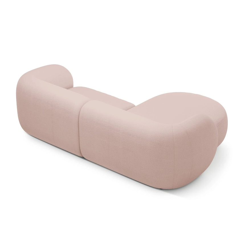 Kate Ecksofa Links mit Bezug aus Boucle (Baloo 2072) in Puderrosa, 255x176 cm – Bild 3
