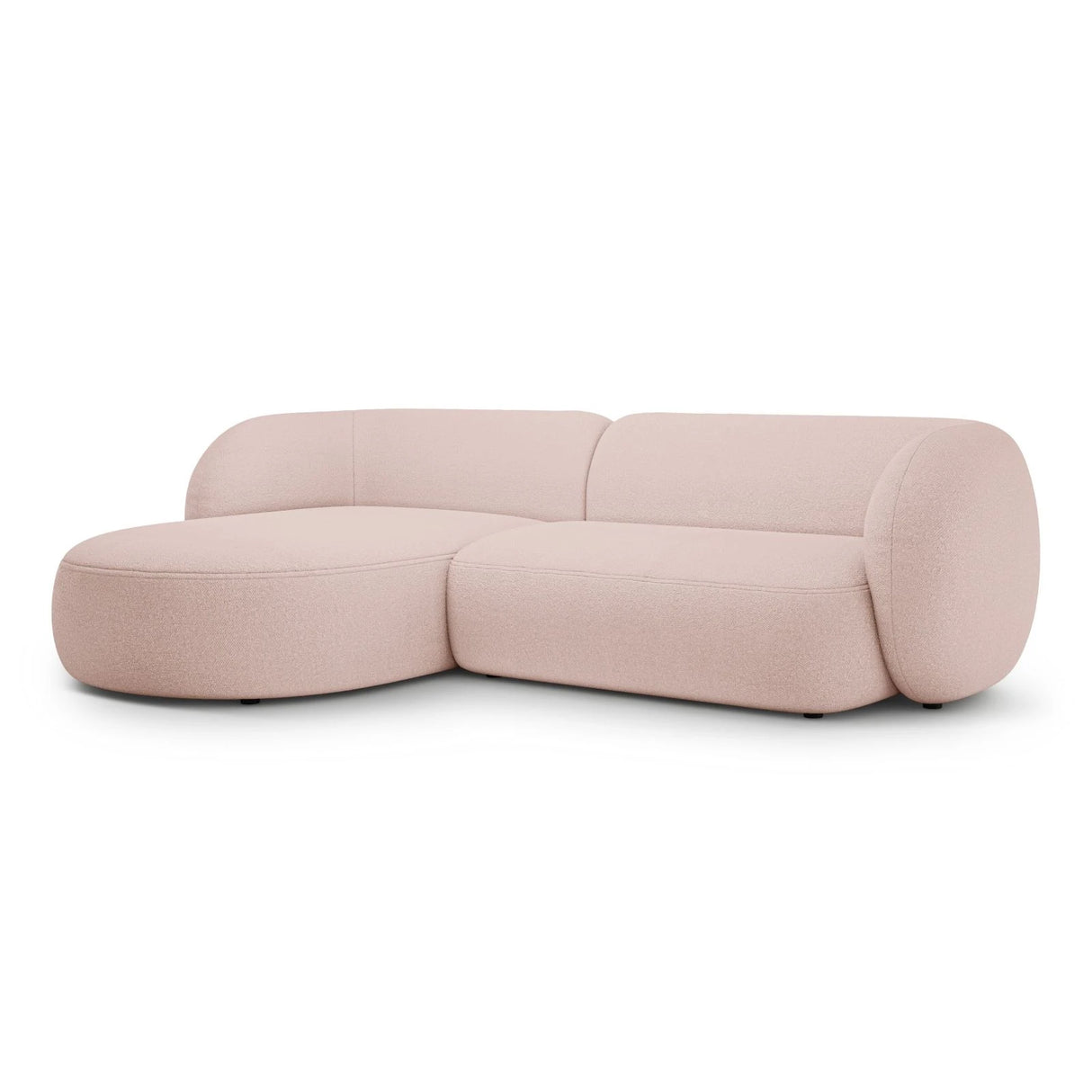 Kate Ecksofa Links mit Bezug aus Boucle (Baloo 2072) in Puderrosa, 285x176 cm – Bild 2