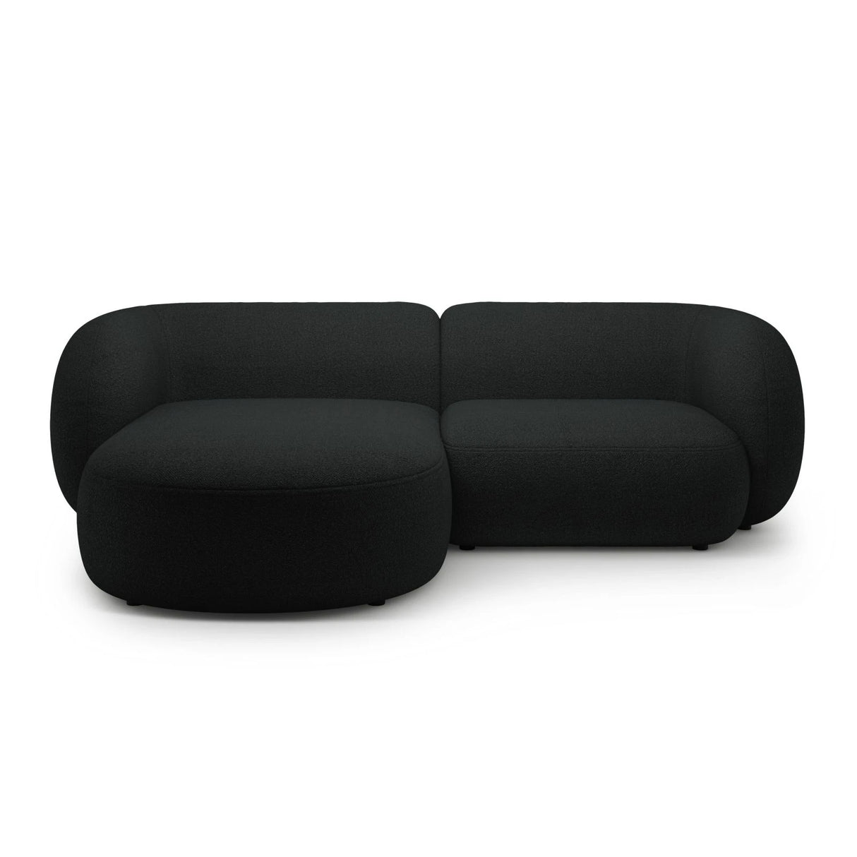 Kate Ecksofa Links mit Bezug aus Boucle (Baloo 2082) in Schwarz, 255x176 cm – Bild 1