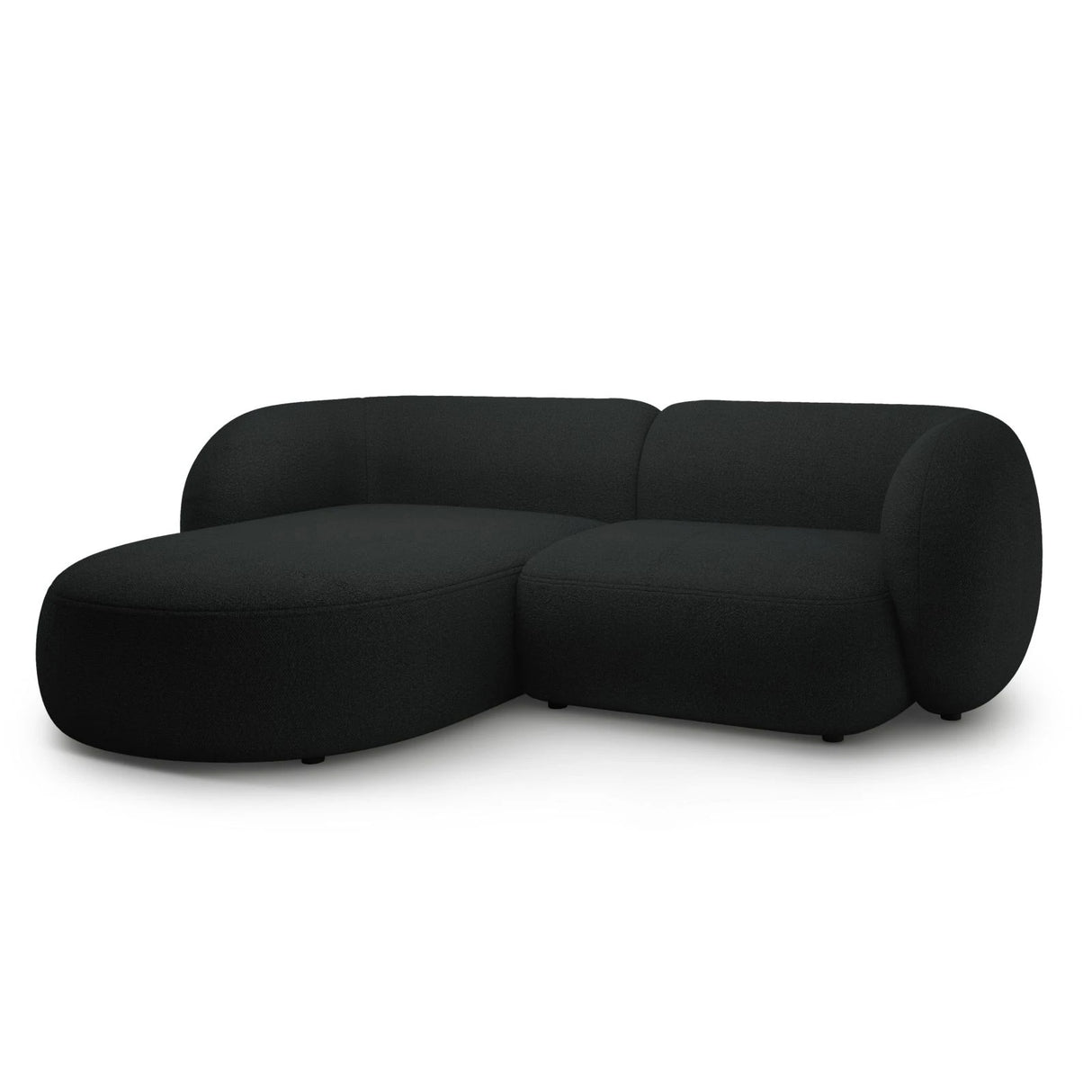 Kate Ecksofa Links mit Bezug aus Boucle (Baloo 2082) in Schwarz, 255x176 cm – Bild 2