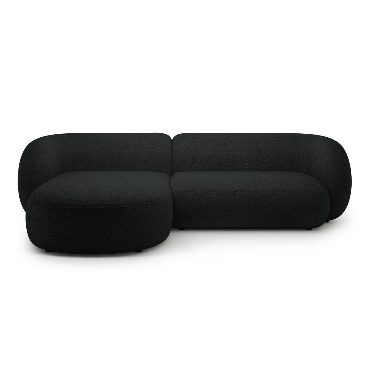 Kate Ecksofa Links mit Bezug aus Boucle (Baloo 2082) in Schwarz, 285x176 cm – Bild 1