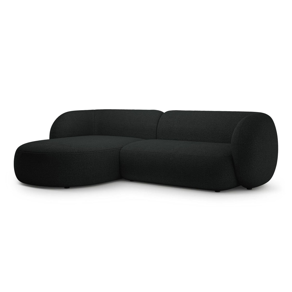 Kate Ecksofa Links mit Bezug aus Boucle (Baloo 2082) in Schwarz, 285x176 cm – Bild 2