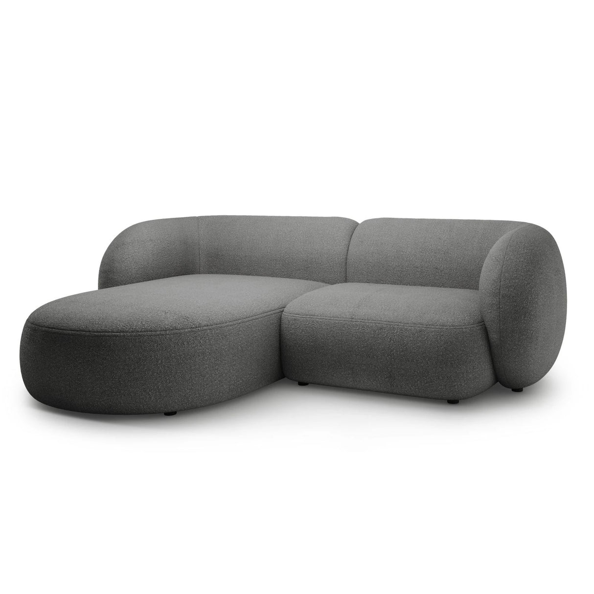 Kate Ecksofa Links mit Bezug aus Boucle (Baloo 2083) in Dunkelgrau, 255x176 cm – Bild 2