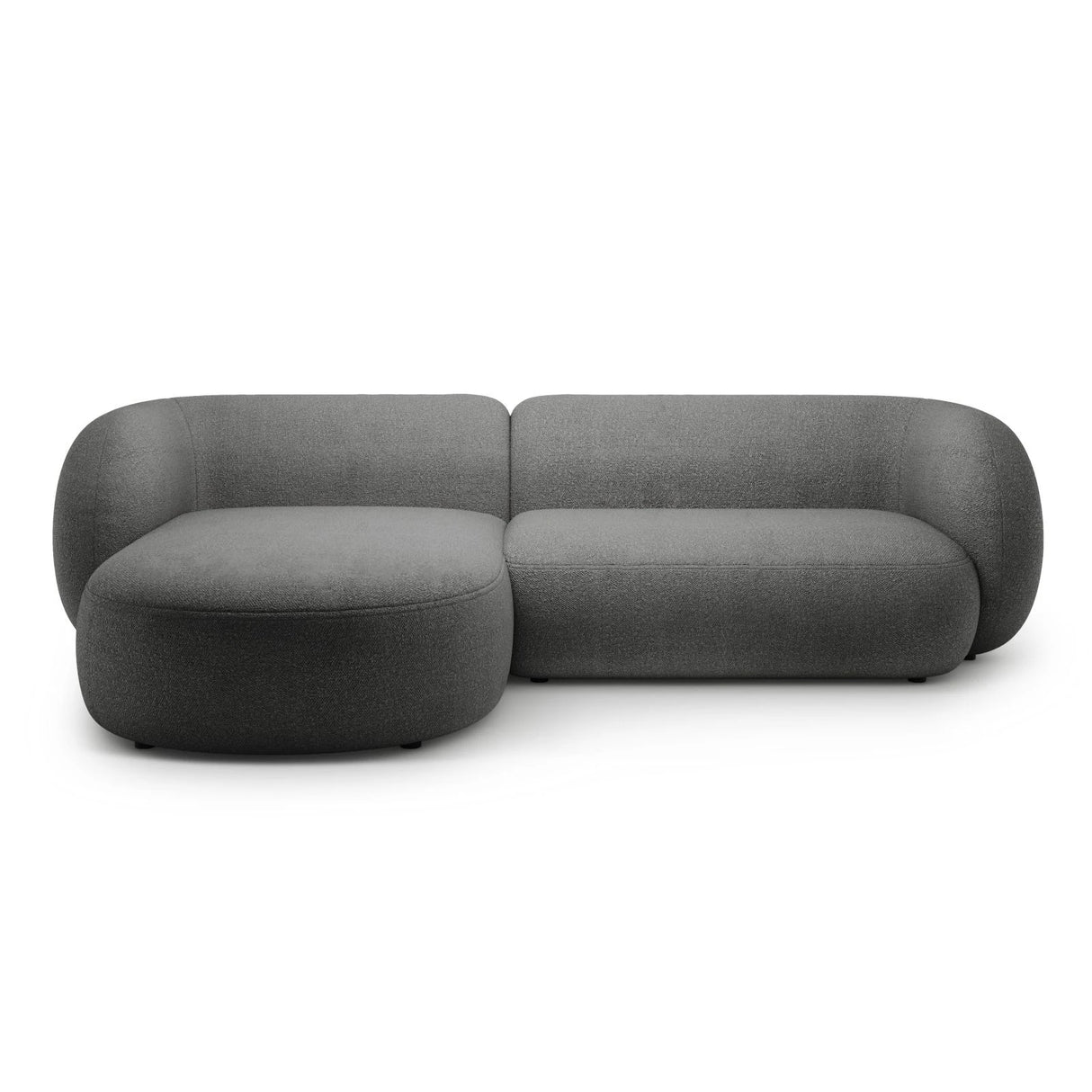 Kate Ecksofa Links mit Bezug aus Boucle (Baloo 2083) in Dunkelgrau, 285x176 cm – Bild 1