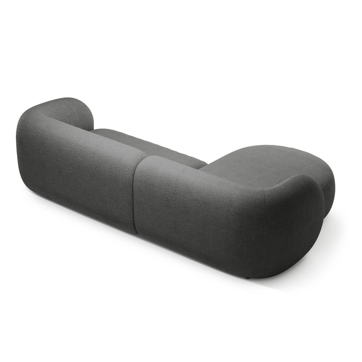 Kate Ecksofa Links mit Bezug aus Boucle (Baloo 2083) in Dunkelgrau, 285x176 cm – Bild 3