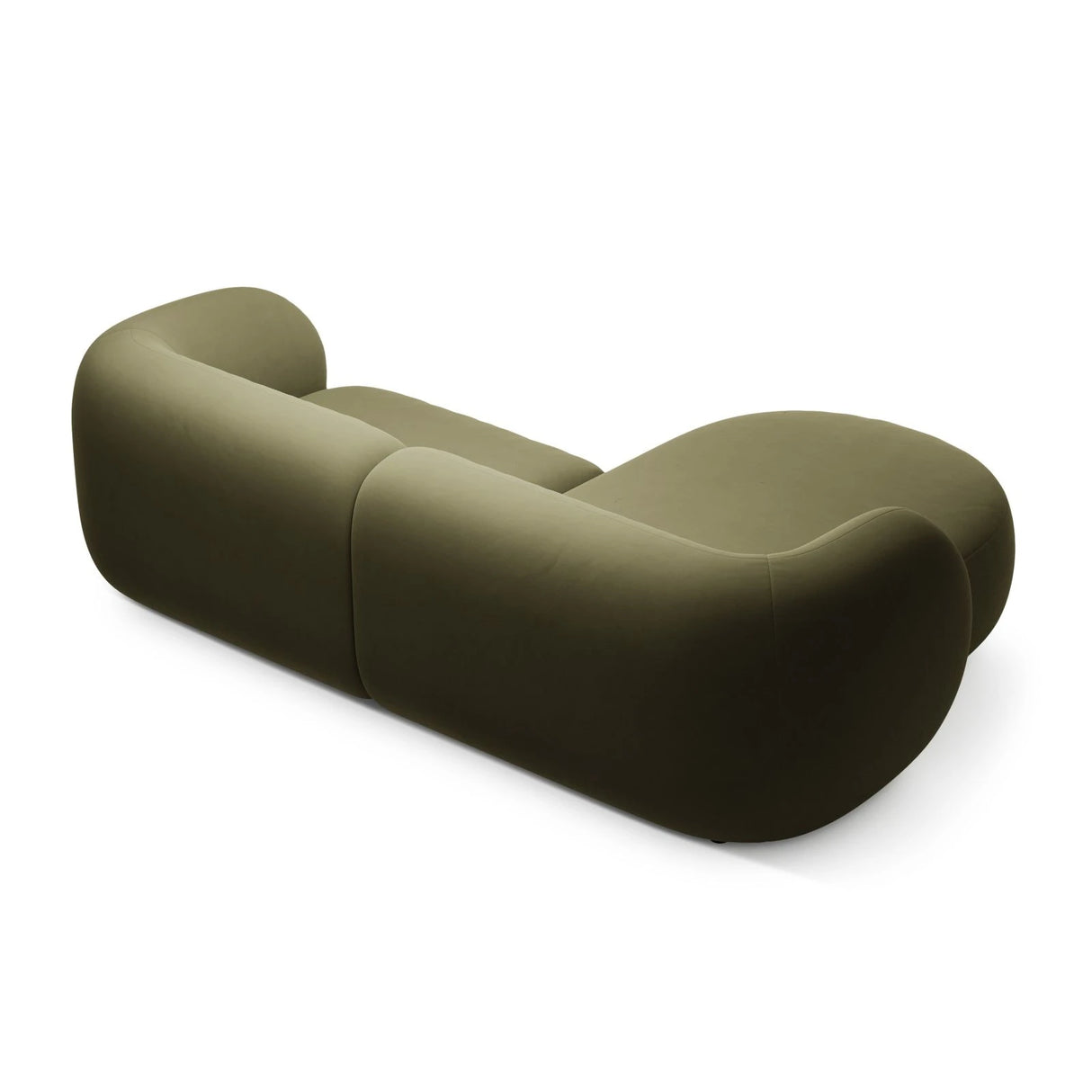 Kate Ecksofa Links mit Bezug aus Samt (Salvador 08) in Grün, 255x176 cm – Bild 3