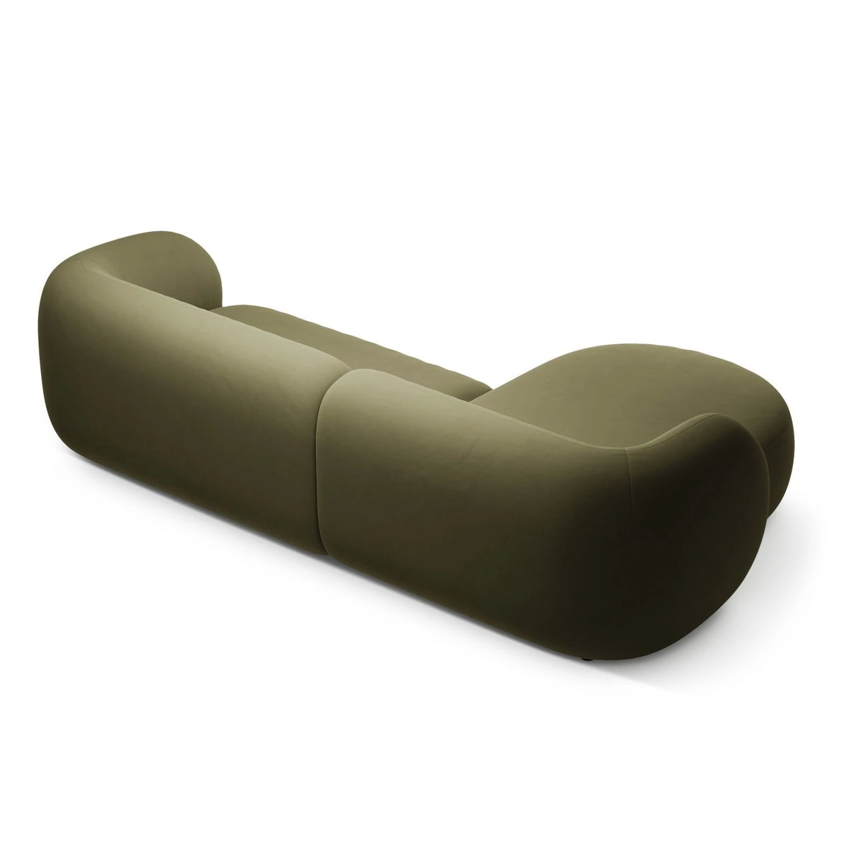 Kate Ecksofa Links mit Bezug aus Samt (Salvador 08) in Grün, 285x176 cm – Bild 3