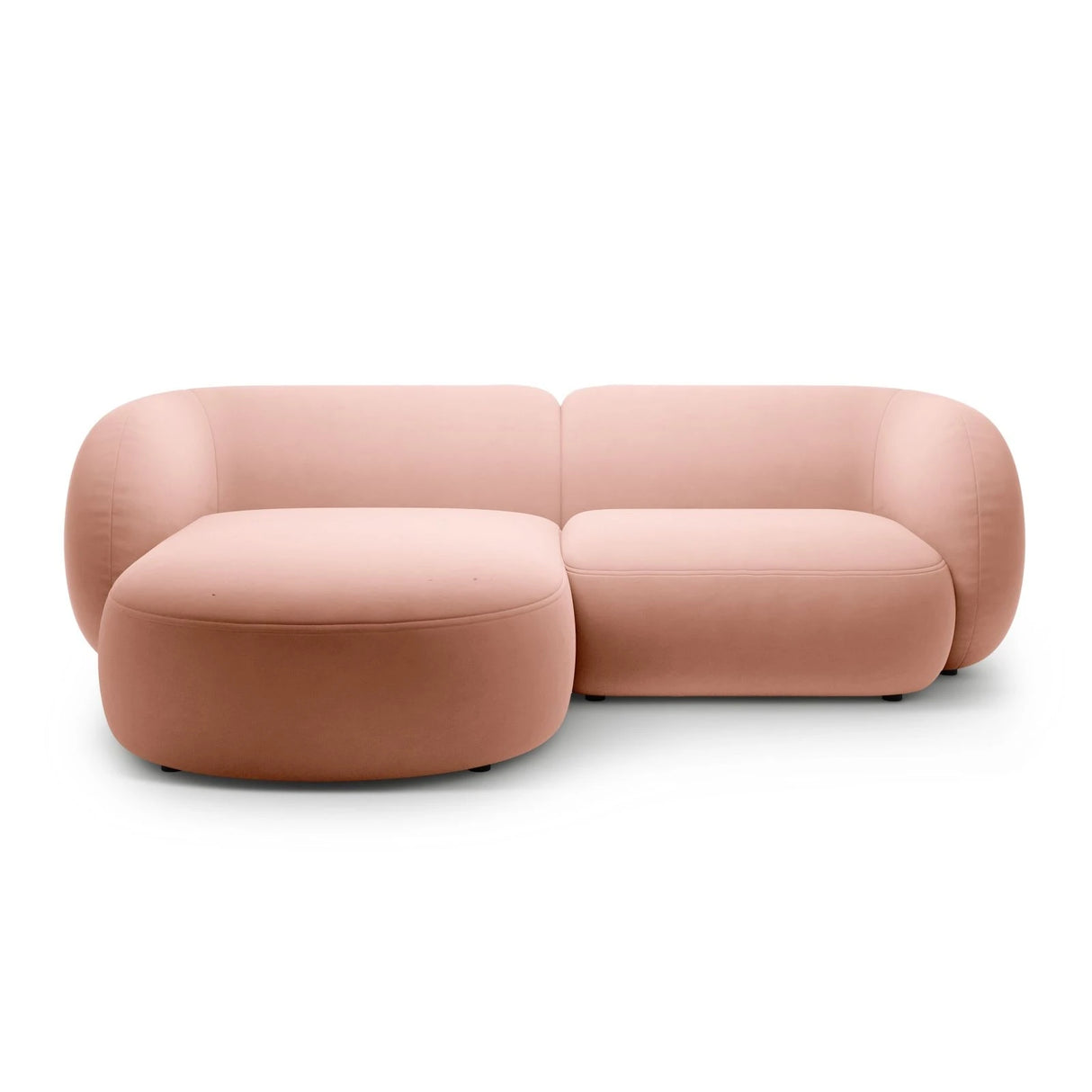 Kate Ecksofa Links mit Bezug aus Samt (Salvador 11) in Rosa, 255x176 cm – Bild 1