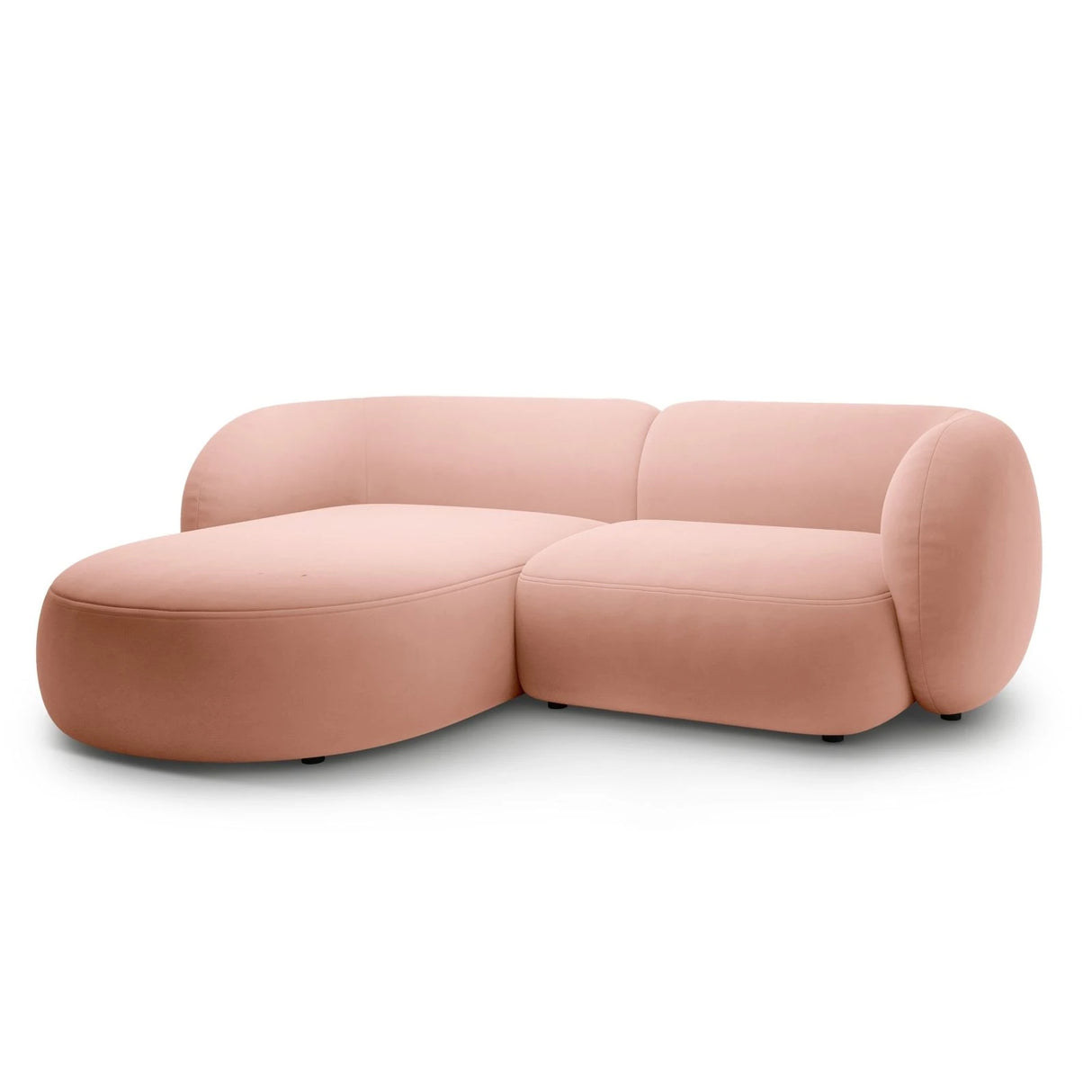 Kate Ecksofa Links mit Bezug aus Samt (Salvador 11) in Rosa, 255x176 cm – Bild 2