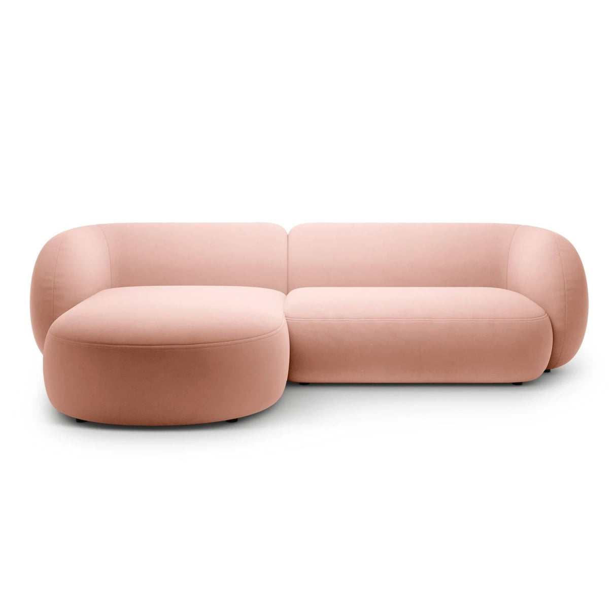 Kate Ecksofa Links mit Bezug aus Samt (Salvador 11) in Rosa, 285x176 cm – Bild 1