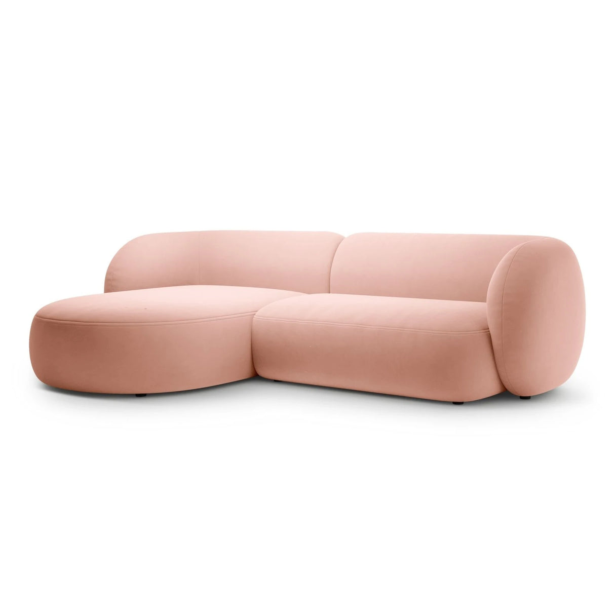 Kate Ecksofa Links mit Bezug aus Samt (Salvador 11) in Rosa, 285x176 cm – Bild 2